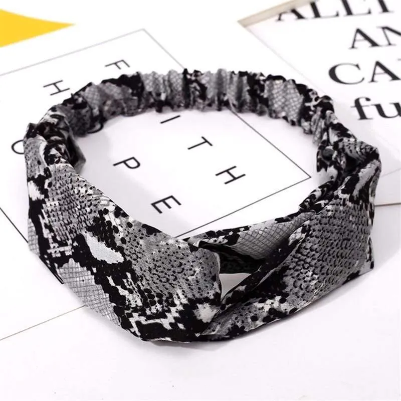 Mode Blumendruck Knoten Frauen Stirnband Vintage Haarband Mädchen Kopfbedeckung Leopard Stirnband Haarschmuck