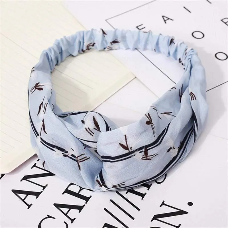 Mode Blumendruck Knoten Frauen Stirnband Vintage Haarband Mädchen Kopfbedeckung Leopard Stirnband Haarschmuck