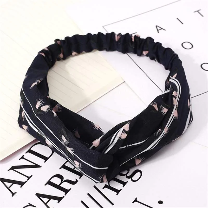 Mode Blumendruck Knoten Frauen Stirnband Vintage Haarband Mädchen Kopfbedeckung Leopard Stirnband Haarschmuck
