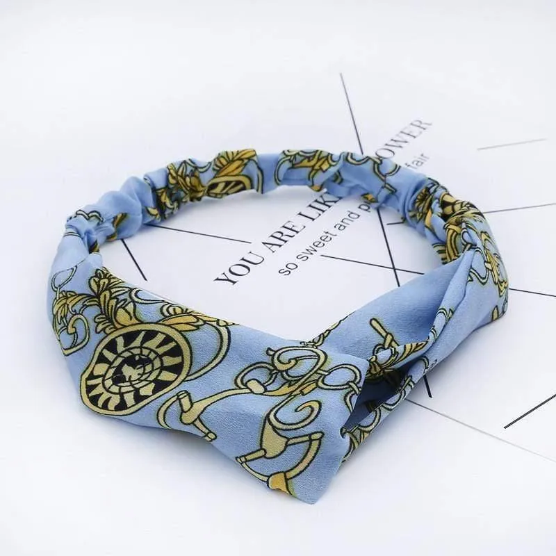 Mode Blumendruck Knoten Frauen Stirnband Vintage Haarband Mädchen Kopfbedeckung Leopard Stirnband Haarschmuck