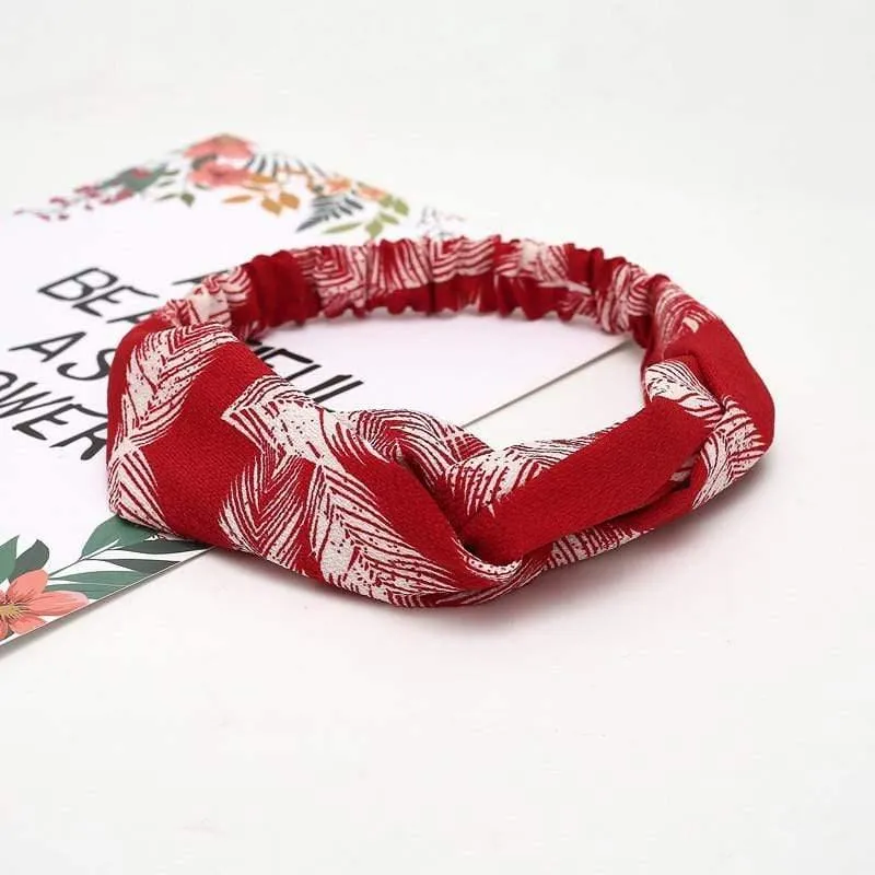 Mode Blumendruck Knoten Frauen Stirnband Vintage Haarband Mädchen Kopfbedeckung Leopard Stirnband Haarschmuck