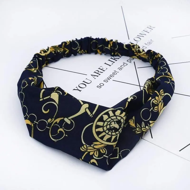 Mode Blumendruck Knoten Frauen Stirnband Vintage Haarband Mädchen Kopfbedeckung Leopard Stirnband Haarschmuck