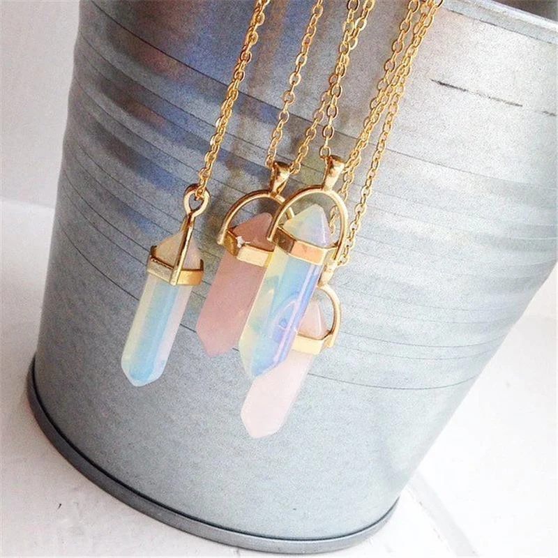 Crystal Bullet Style Choker Halskette Geschenk Frauen Lange Ketten Boho Anhänger Halskette Statement Zubehör Femme Neu