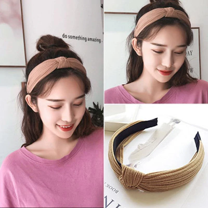 Bedruckte Scrunchies, Turban-Oberteil, geknotetes elastisches Haarband, Haar-Accessoires für Mädchen, rutschfestes Stirnband, Haarband für Frauen