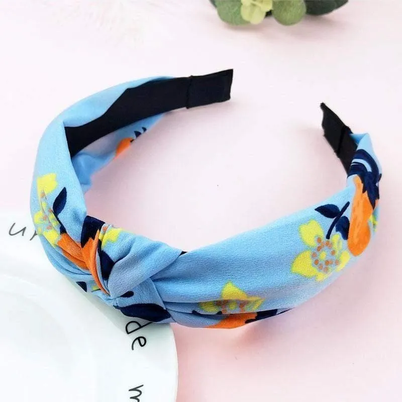 Bedruckte Scrunchies, Turban-Oberteil, geknotetes elastisches Haarband, Haar-Accessoires für Mädchen, rutschfestes Stirnband, Haarband für Frauen