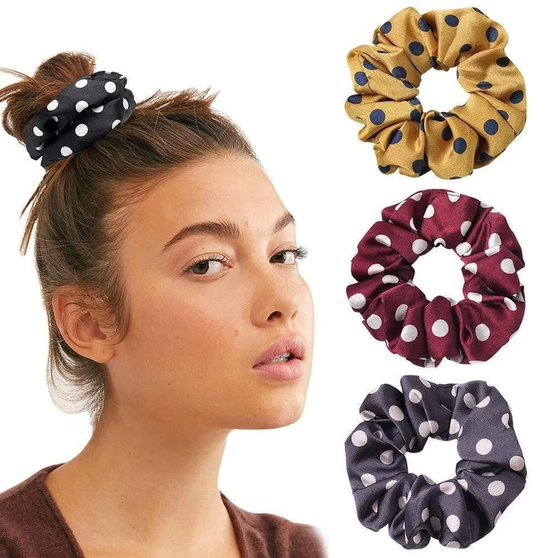 Modische Damen-Haarbänder im College-Stil mit einfarbigen Punkten, elastisch, Haargummis, Haar-Accessoires für Mädchen