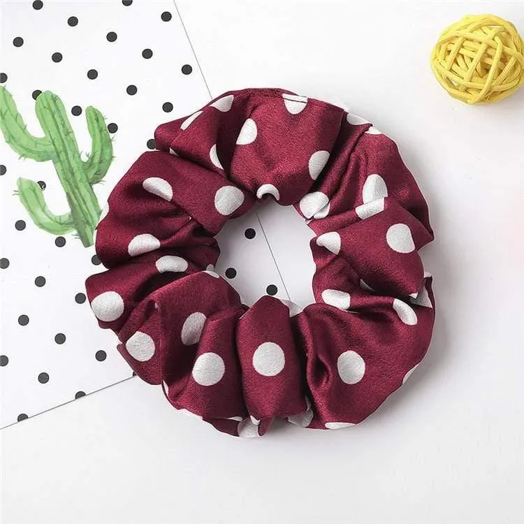 Modische Damen-Haarbänder im College-Stil mit einfarbigen Punkten, elastisch, Haargummis, Haar-Accessoires für Mädchen