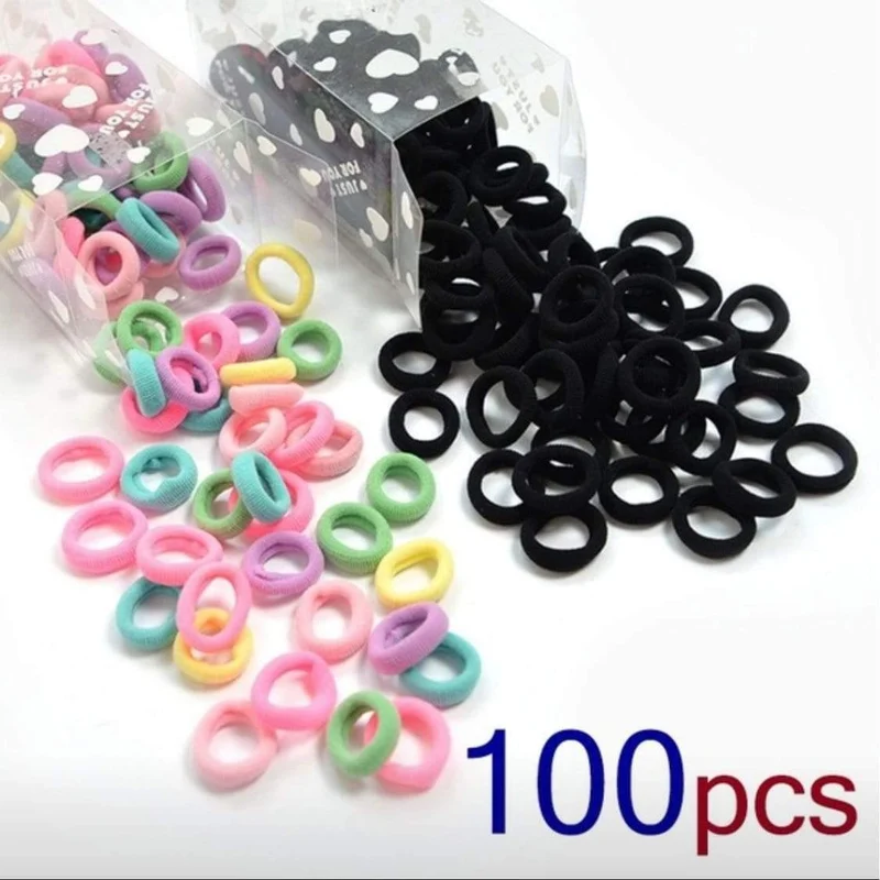 50/100 Stück 35 mm Durchmesser hochelastische Haarbänder für Damen und Mädchen, Haarband, Gummibänder, Pferdeschwanzhalter, Scrunchies, Haar-Accessoires
