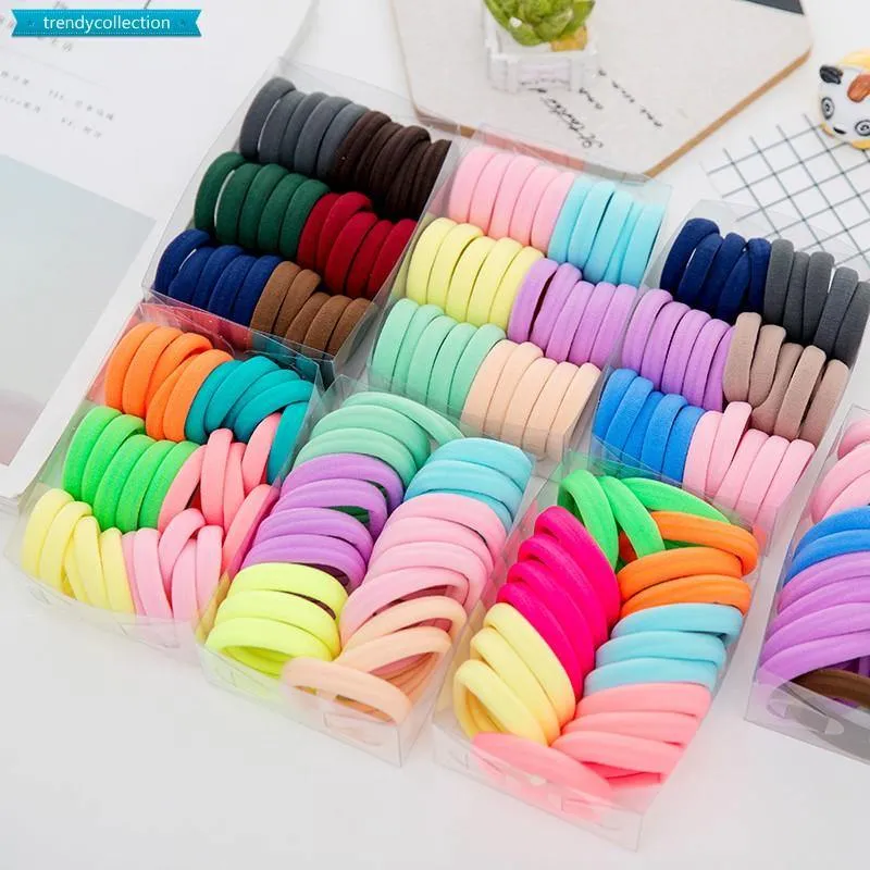 50/100 Stück 35 mm Durchmesser hochelastische Haarbänder für Damen und Mädchen, Haarband, Gummibänder, Pferdeschwanzhalter, Scrunchies, Haar-Accessoires