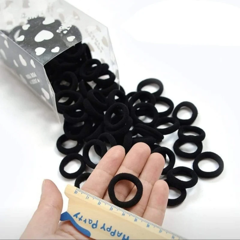 50/100 Stück 35 mm Durchmesser hochelastische Haarbänder für Damen und Mädchen, Haarband, Gummibänder, Pferdeschwanzhalter, Scrunchies, Haar-Accessoires