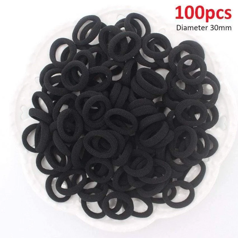 50/100 Stück 35 mm Durchmesser hochelastische Haarbänder für Damen und Mädchen, Haarband, Gummibänder, Pferdeschwanzhalter, Scrunchies, Haar-Accessoires