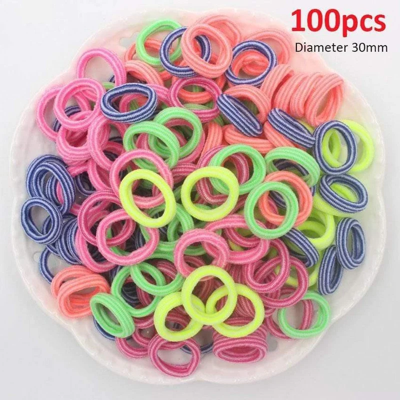 50/100 Stück 35 mm Durchmesser hochelastische Haarbänder für Damen und Mädchen, Haarband, Gummibänder, Pferdeschwanzhalter, Scrunchies, Haar-Accessoires