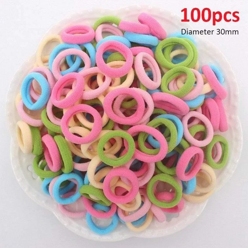50/100 Stück 35 mm Durchmesser hochelastische Haarbänder für Damen und Mädchen, Haarband, Gummibänder, Pferdeschwanzhalter, Scrunchies, Haar-Accessoires