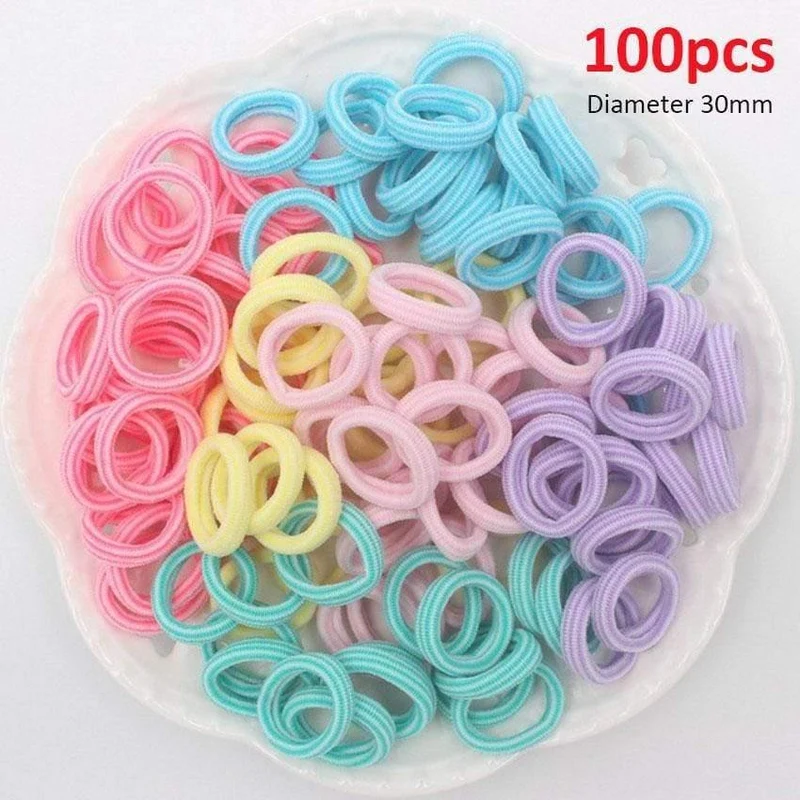 50/100 Stück 35 mm Durchmesser hochelastische Haarbänder für Damen und Mädchen, Haarband, Gummibänder, Pferdeschwanzhalter, Scrunchies, Haar-Accessoires