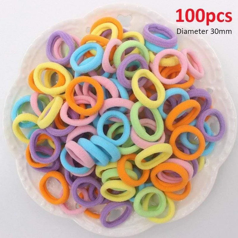 50/100 Stück 35 mm Durchmesser hochelastische Haarbänder für Damen und Mädchen, Haarband, Gummibänder, Pferdeschwanzhalter, Scrunchies, Haar-Accessoires