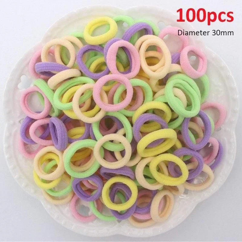 50/100 Stück 35 mm Durchmesser hochelastische Haarbänder für Damen und Mädchen, Haarband, Gummibänder, Pferdeschwanzhalter, Scrunchies, Haar-Accessoires