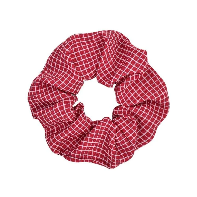 Damen Vintage Haargummi gepunktet kariert Haarseil Mädchen elastisches Haarband Pferdeschwanzhalter gestreiftes Gummiband Haarschmuck