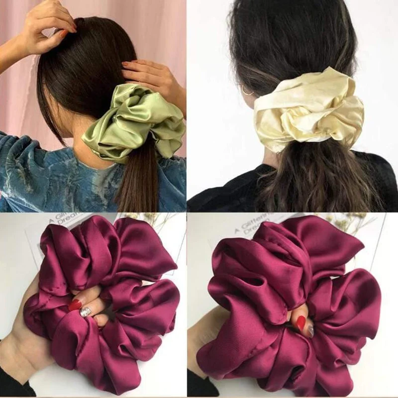 Übergroße Scrunchie Damen Mädchen Elastische Haargummibänder Accessoires Gummi Für Frauen Haarring Seil Pferdeschwanzhalter Kopfschmuck