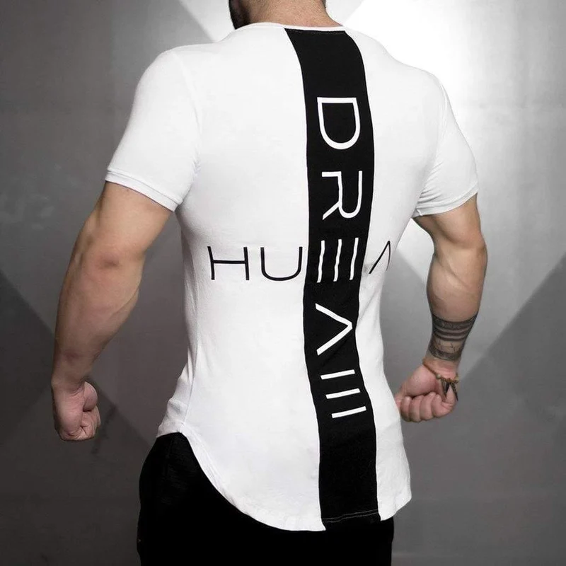 Männer Kurzarm T-Shirt mit O-Ausschnitt Sommer Casual Fashion Skinny T-Shirts Turnhallen Fitness Workout T-Shirts Crossfit Markenkleidung