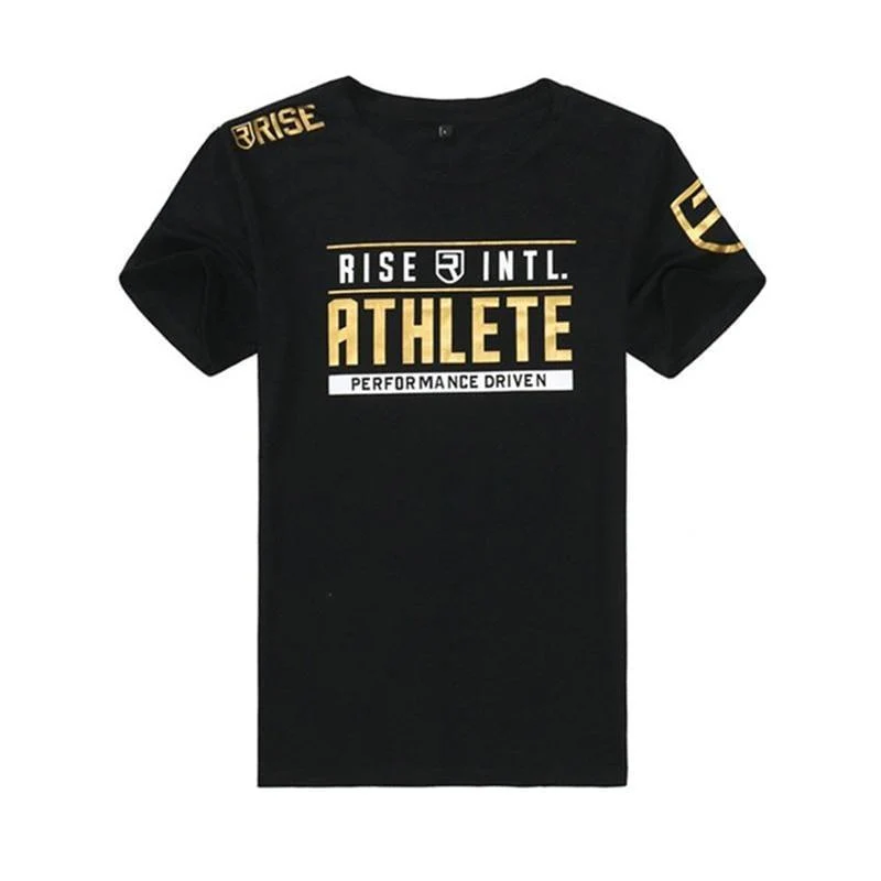 Herren Kurzarm Baumwolle T-Shirt Sommer Casual Fashion Slim Print T-Shirt Crossfit Turnhallen Fitness Workout T-Shirts Top Kleidung