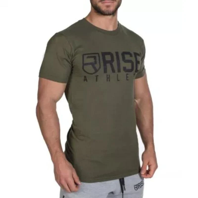 Männer Kurzarm Baumwolle T-Shirt Casual Fashion Print Schlankes T-Shirt Männliche Jogger Turnhallen Fitness Bodybuilding Workout Marke T-Shirts Tops