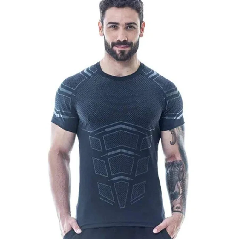 Männer Fitness Fitness T-Shirt Kompression Skinny Bodybuilding T-Shirt Muskel иуди Männlich Sommer Casual Workout Tee Tops Markenkleidung