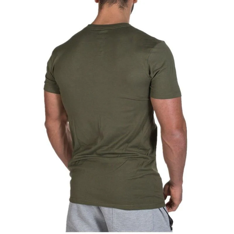 Männer Kurzarm Baumwolle T-shirt Neue Beiläufige Dünne Druck T-shirt Männliche Jogger Fitness-Studios Fitness Bodybuilding Tees Sommer Stil Tops