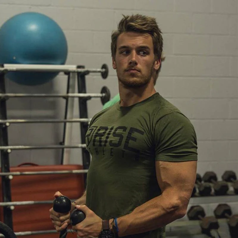 Männer Kurzarm Baumwolle T-shirt Neue Beiläufige Dünne Druck T-shirt Männliche Jogger Fitness-Studios Fitness Bodybuilding Tees Sommer Stil Tops