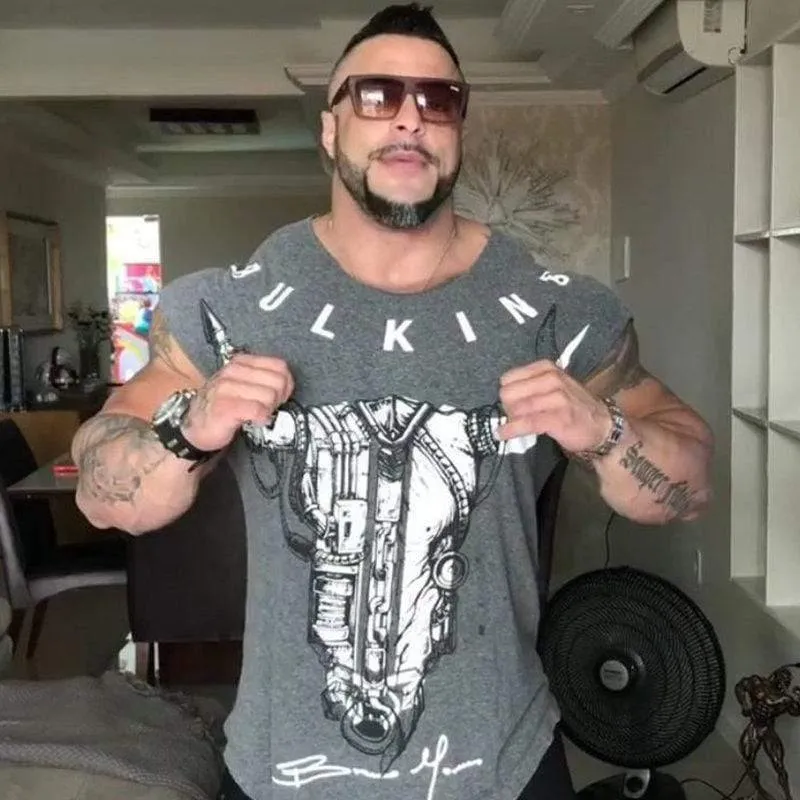 Männer Casual Fashion Printed T-Shirt Turnhallen Fitness Bodybuilding Kurzarm Baumwolle T-Shirt T-Shirts Tops Male Workout Brand Kleidung
