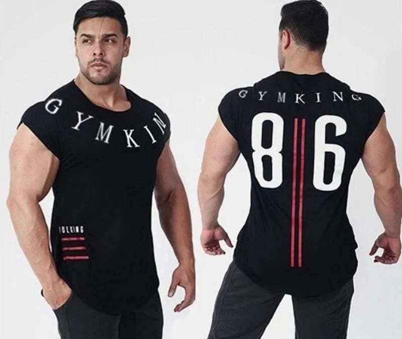 Männer Casual Fashion Printed T-Shirt Turnhallen Fitness Bodybuilding Kurzarm Baumwolle T-Shirt T-Shirts Tops Male Workout Brand Kleidung