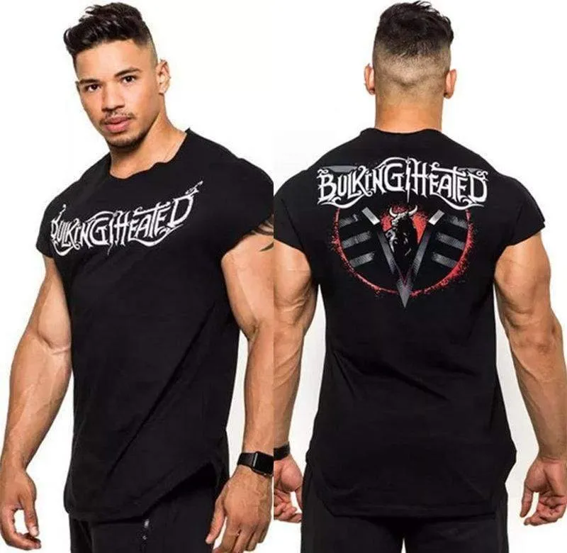 Männer Casual Fashion Printed T-Shirt Turnhallen Fitness Bodybuilding Kurzarm Baumwolle T-Shirt T-Shirts Tops Male Workout Brand Kleidung