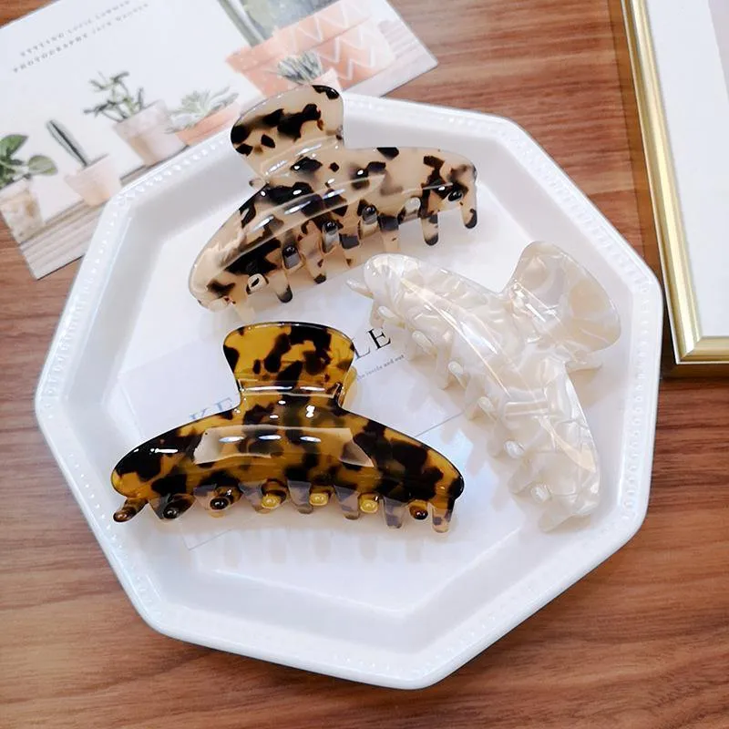 Große Acetate Leopardenmuster Acryl Haarnadeln Haarspange Krabben Haar Krallen für Frauen Mädchen Haarschmuck Kopfschmuck Party Geschenke