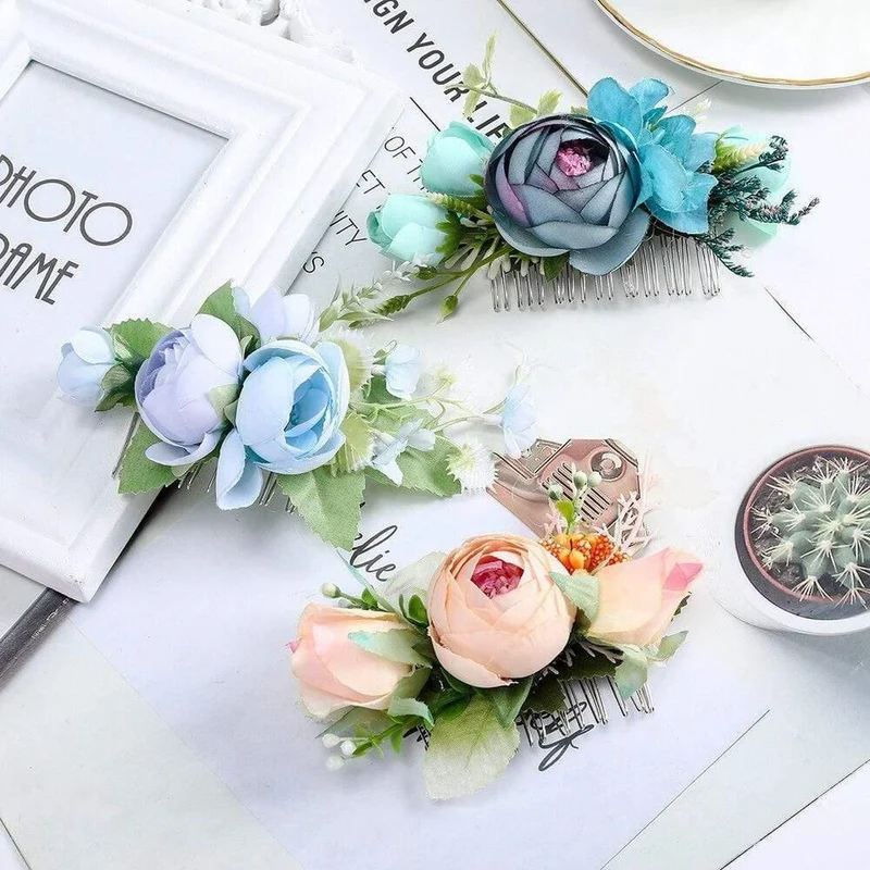 Blumenhaarkamm Haarspange Frauen Braut Hochzeit Haarzubehör Handgemachtes Stirnband Mädchen Kopfbedeckung Ornamente