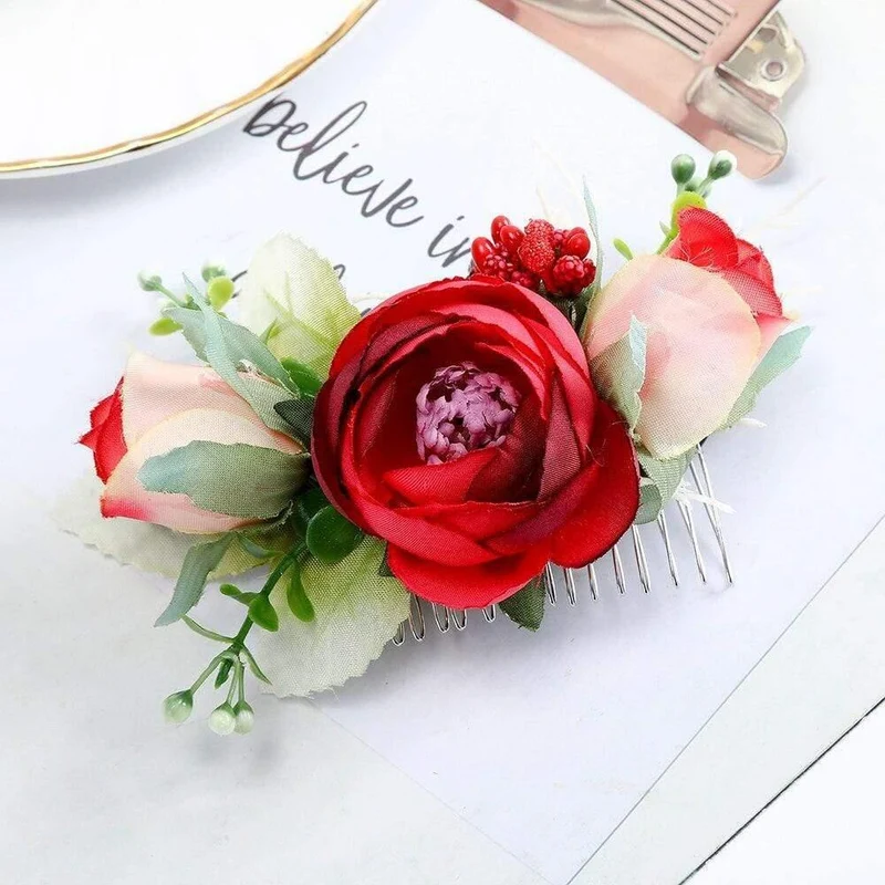 Blumenhaarkamm Haarspange Frauen Braut Hochzeit Haarzubehör Handgemachtes Stirnband Mädchen Kopfbedeckung Ornamente
