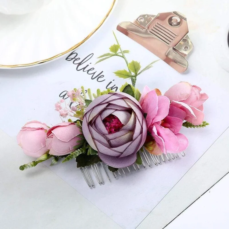 Blumenhaarkamm Haarspange Frauen Braut Hochzeit Haarzubehör Handgemachtes Stirnband Mädchen Kopfbedeckung Ornamente
