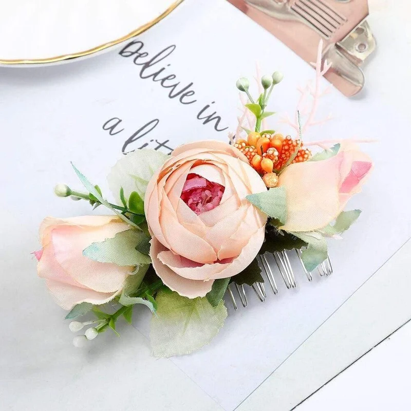 Blumenhaarkamm Haarspange Frauen Braut Hochzeit Haarzubehör Handgemachtes Stirnband Mädchen Kopfbedeckung Ornamente