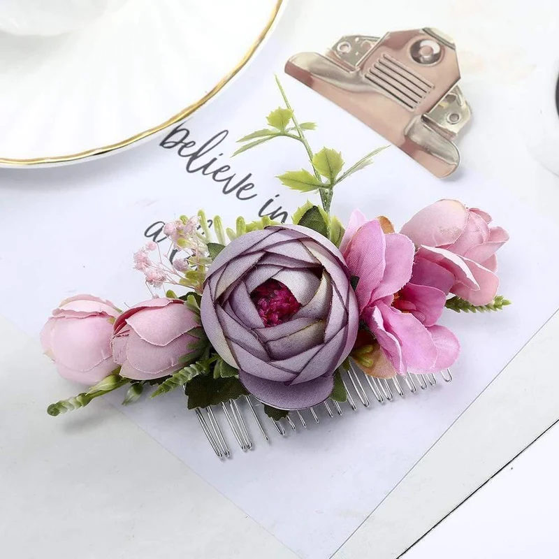 Blumenhaarkamm Haarspange Frauen Braut Hochzeit Haarzubehör Handgemachtes Stirnband Mädchen Kopfbedeckung Ornamente