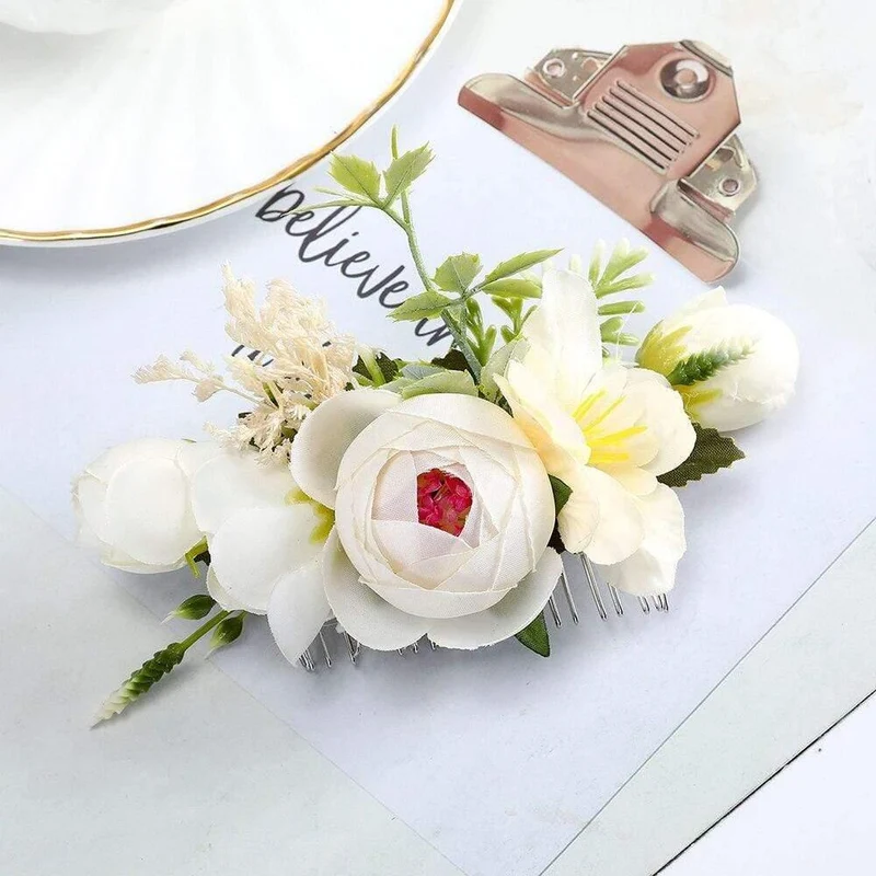 Blumenhaarkamm Haarspange Frauen Braut Hochzeit Haarzubehör Handgemachtes Stirnband Mädchen Kopfbedeckung Ornamente