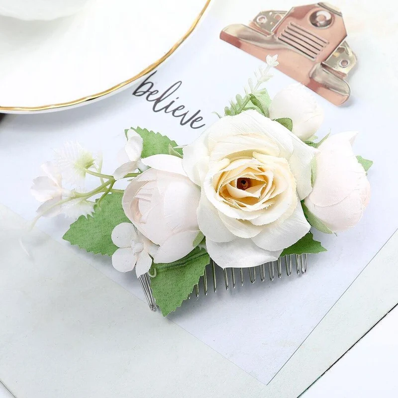 Blumenhaarkamm Haarspange Frauen Braut Hochzeit Haarzubehör Handgemachtes Stirnband Mädchen Kopfbedeckung Ornamente