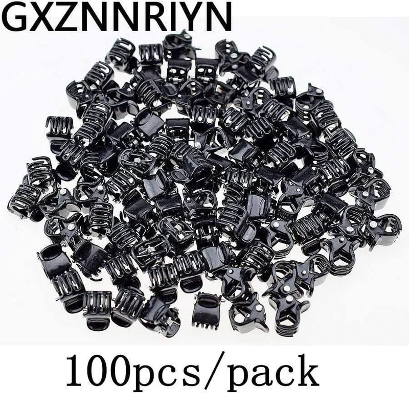 1cm 100 Stück / Packung Haar Klauenclips für Frauen Mädchen Zubehör Schwarz Braun Transparent Kunststoff Mini Klauen Haarspange Klammer Geschenke