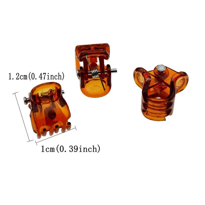 1cm 100 Stück / Packung Haar Klauenclips für Frauen Mädchen Zubehör Schwarz Braun Transparent Kunststoff Mini Klauen Haarspange Klammer Geschenke