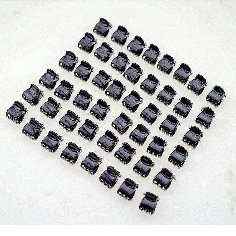 1cm 100 Stück / Packung Haar Klauenclips für Frauen Mädchen Zubehör Schwarz Braun Transparent Kunststoff Mini Klauen Haarspange Klammer Geschenke