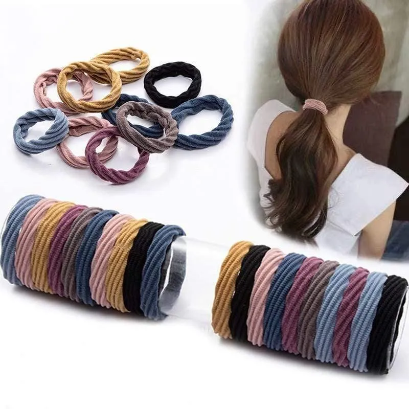 10 Stück / Lot Neue hochelastische Grundgummibänder Einfaches Haarband Mädchen Kopfbedeckung Einfarbiges Stirnband Mode Frauen Haarschmuck