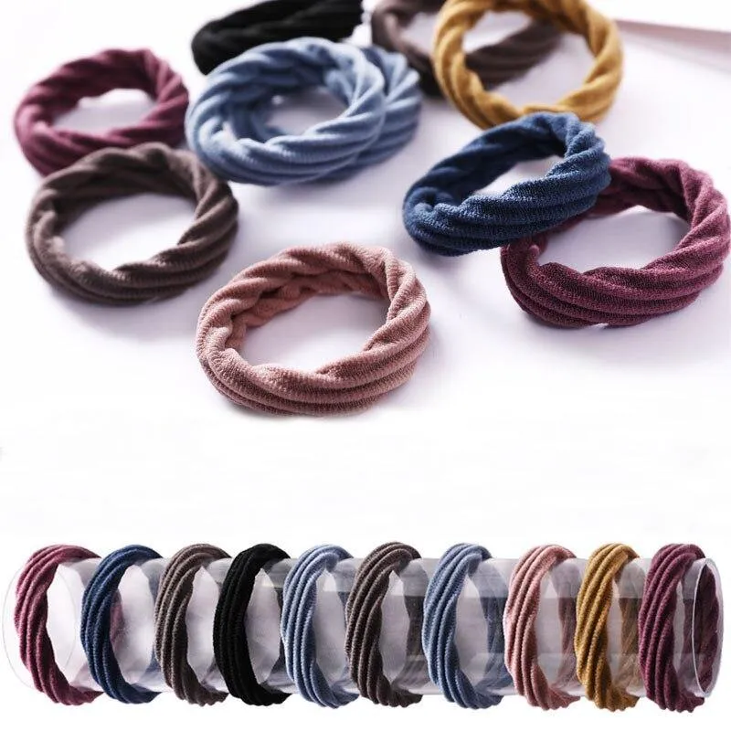 10 Stück / Lot Neue hochelastische Grundgummibänder Einfaches Haarband Mädchen Kopfbedeckung Einfarbiges Stirnband Mode Frauen Haarschmuck