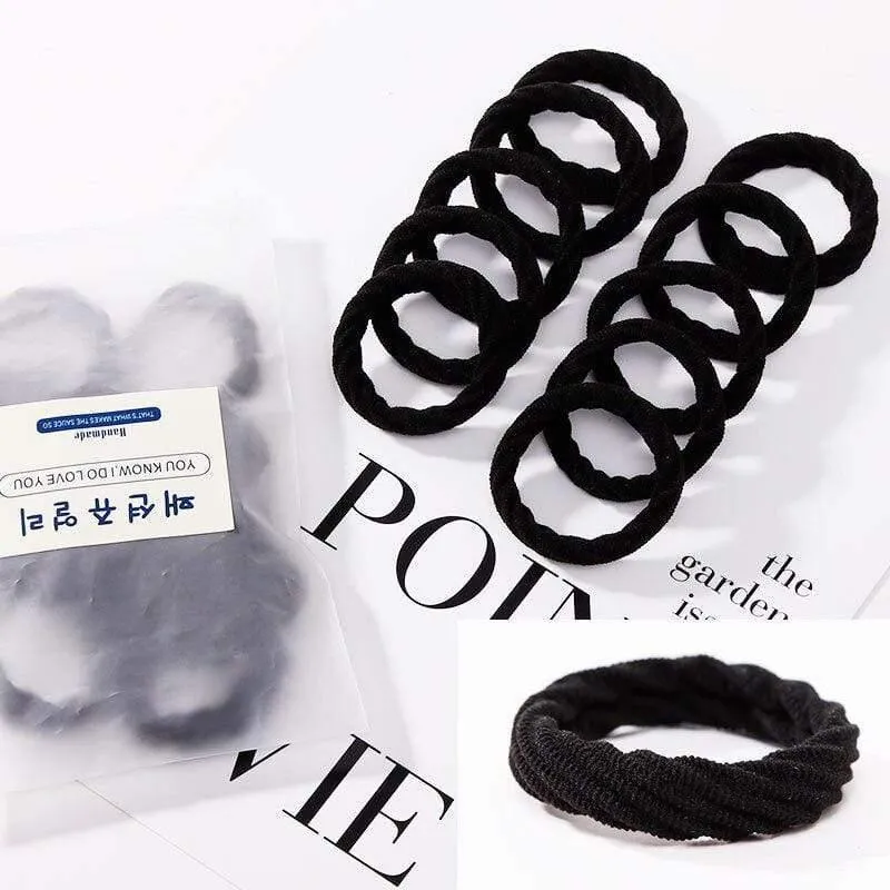 10 Stück / Lot Neue hochelastische Grundgummibänder Einfaches Haarband Mädchen Kopfbedeckung Einfarbiges Stirnband Mode Frauen Haarschmuck