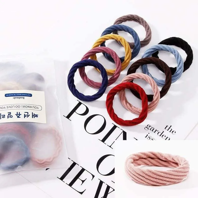 10 Stück / Lot Neue hochelastische Grundgummibänder Einfaches Haarband Mädchen Kopfbedeckung Einfarbiges Stirnband Mode Frauen Haarschmuck