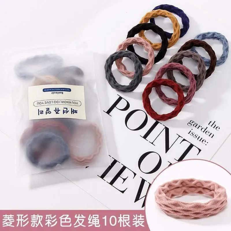 10 Stück / Lot Neue hochelastische Grundgummibänder Einfaches Haarband Mädchen Kopfbedeckung Einfarbiges Stirnband Mode Frauen Haarschmuck