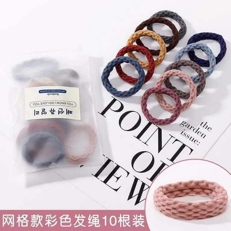 10 Stück / Lot Neue hochelastische Grundgummibänder Einfaches Haarband Mädchen Kopfbedeckung Einfarbiges Stirnband Mode Frauen Haarschmuck