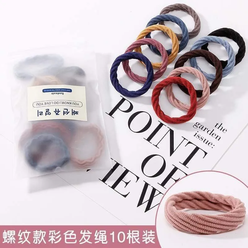 10 Stück / Lot Neue hochelastische Grundgummibänder Einfaches Haarband Mädchen Kopfbedeckung Einfarbiges Stirnband Mode Frauen Haarschmuck