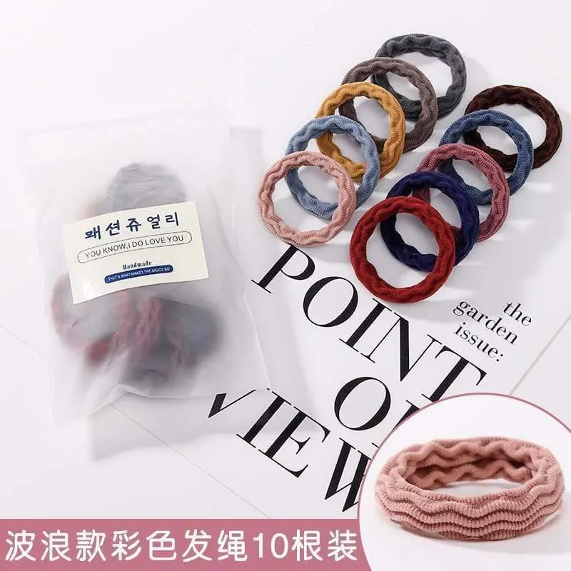 10 Stück / Lot Neue hochelastische Grundgummibänder Einfaches Haarband Mädchen Kopfbedeckung Einfarbiges Stirnband Mode Frauen Haarschmuck